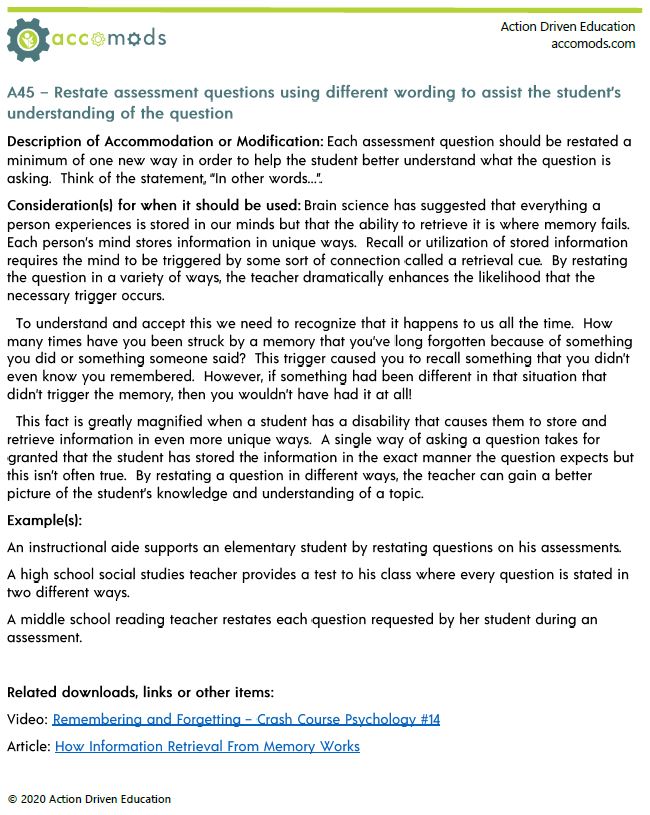 A45-Sample-Accomod-restate-sentences Restate Assessment Questions Sample Accommodation